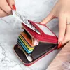 Card Holders Protect Case ID Bank Purse Women Men Leather Holder Wallet Multi Business Zipper