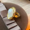 Wedding Rings Irregular Oval Pearl Adjustable Ring For Women Fashion Index Finger Cuff Temperament Luxury High Grade Hand Jewelry