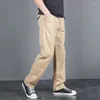 Ternos masculinos primavera outono macacão calças de trabalho simples tamanho grande algodão casual jogging roupas esportes verão moda calças h9