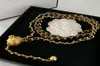 Runway Vintage Belt Necklace Sheepskin Famous Brand Ball Necklace Waistband Decorative Marked Logo Gold Link Chain Waist Chain Bel1982361