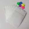 Sacchetti per gioielli 1000 pezzi 6 10 cm Bianco / Trasparente Imballaggio in plastica con cerniera automatica Poli sacchetto di pellicola di perle Sacchetti a chiusura lampo Pacchetto con foro per appendere