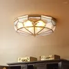 Taklampor Klassiskt sovrum LED -lampan Koppar/klass Delikat Europeiska vardagsrum Villa Restaurang Lamp Home Deco Luminaire