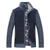 Vestes pour hommes Hommes Cardigan Pull 2023 Automne Hiver Épais Chaud Fermeture À Glissière Mince Veste Tricotée Mâle Polaire Manteau Hommes Vêtements