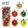 Other Event Party Supplies Christmas Pine Tree Ornament 6cm Christmas Tree Hanging Ball Pendant Red Green Gold Ball Ornaments Year Decoration 231102