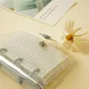 Creative Cute Transparent 3 Ring Mini Loose-Leaf Hand Book Student Portable Notebook Binder Kawaii School Supplies