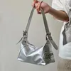 Kvällspåsar MBTI Silver Designer Womens Handbag Square Pu Leather Y2K Shoulder Bag Casual Harajuku Fashion Original Underarm