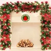 Faux Floral Greenery Weihnachten LED Girlande Dekoration Kranz LED Rattan Girlande Grün Künstlicher Blumenbaum Rattan Banner Kranz Dekoration 231102