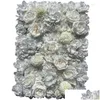 Couronnes de fleurs décoratives Fleurs décoratives 40X60Cm / Pc Rose Fleur artificielle Panneau mural Décor Toile de fond Fête de mariage Événement Birthd Dhsuu