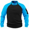 Męskie bluzy bluzy sprzedające jesień i zimowe polaru na zewnątrz zagęszcza się podwójna pluszowa pullover stand -up kołnierz 231101
