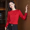 Kvinnors blusar långärmad skjortor ol stilar kvinnor företag kontor arbetar karriär elegant vår hösten professionella toppar kläder