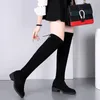 Boots Suede Over Knee High Boot Warm Flat y Long Comfy Fall Winter 2024 Designer Black Stretch Thigh 231101