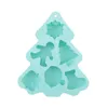 Molde de bolo de silicone para árvore de natal, sabonete artesanal, gelatina, doces e velas, árvore de natal, boneco de neve, molde de silicone