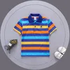 Camicie per bambini Maglietta Ragazzi Polo a maniche corte Abbigliamento per bambini Strisce colorate Colletto per la sera Ragazze Sport Top Vetement Enfant Fille 230331