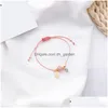 Chaîne de maillons de chaîne 2021 Mode Tissage Cercle unique Bracelet de corde rouge Style japonais Rose Lucky Perles Nafu Bangle Année Cadeaux Dhgarden Dhwbv