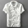 Men's Casual Shirts Summer Mens Short-sleeved Dress Shirt Cotton Thin Retro Breathable Men Half-sleeve Linen Male Tide Slim Clothing