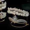 Jewelry Pouches Crystal Headband Display Rack Gold Metal Princess Stand Holder