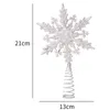 Juldekorationer träd topp ornament guld silver glitter snöflinge stjärna xmas dekoration för hembutik butik år 2023