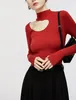 1027 2023 Herbst Marke Gleicher Stil Pullover Langarm Rundhals Schwarz Weiß Rot Pullover Mode Damen Kleidung Hohe Qualität frauen