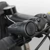 バイクホーン自転車電気ホーンブラックABS USB充電式自転車サイクリングベルスピーカーリングバイクアクセサリーラウドハンドルバーアラームリング231101