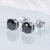 Ohrstecker IOGOU Schwarze Ohrringe für Männer Frauen D Farbe 65 mm Solitär-Diamant-Ohrring Original 925 Silber Piercing-Schmuck 231101