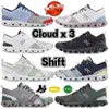 chmura na butach na butach Cloud x 3 Shift Shoe Fashion Heather Glacier Niagara White Heron Black Niagara Sport Sneakers Mesh Low Runner Flat