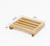 Sabon Box Bamboo Wood Sabão japonês criativo simples Bandeja Bandejas de sabão artesanal Prisões Bathrooms Organizer Banheiro Acessórios