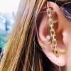 Backs Earrings Bohemian Wedding Ear Wrap Crawler Hook Earring Crystal Stud For Woman Seahorse Shell Leaf Cz Climber Jewelry