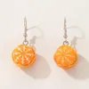 Pendientes colgantes diseño resina acrílica pelada naranja mandarina fruta gota niñas mujeres joyería regalos 18710