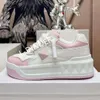 2023 mode Paar Dicke Sohle Schuhe Frühling Sommer Neue Mixed Farbe Lace Up Sneaker Unisex Komfort Freizeit Echtes Leder Casual schuh