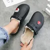 Slippers Winter Men Waterproof Mule Clogs PU Warm Fluffy Cotton Indoor Shoes Buckle Slides Footwear Home Plus Size 4045 231101