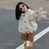 Ensembles de vêtements d'hiver bébé filles tricot vêtements petite fille cardigan tricoté shorts deux pièces tenues vintage enfant pull manteau à capuche