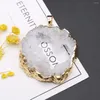 Collane con ciondolo Agate naturali Pendenti Druzy Irregolari placcati in oro per la creazione di gioielli Fai da te Collana da donna Orecchini Regali