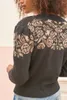 Women's Knits Vintage Rose Print O-Neck Knit Cardigan 2023 Early Autumn Single Breasted Long Sleeve Knitwear Top