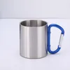 Becher 220/300/450 ml Camping Reise Edelstahl Tasse Karabiner Haken Griff Picknick Wasser Becher Outdoor Wanderung