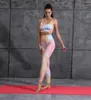 Ensemble de Yoga sans couture pour femmes, vêtements actifs, Fitness, taille haute, Leggings Push Up, costumes de sport, teinture par nouage, vêtements de course, 12553059