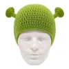 Berets Green Anime Beanie Funny Cartoon Knit Hats Elastic Hip Hop Halloween Cosplay Skull Cap para mulheres