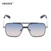Sunglasses Vintage Square For Men Punk Brand Designer Style Metal Frame Luxury Casual Driving Glasses Gradient Shades Oculos