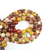 Perles rondes en forme de jaune d'œuf, pierres précieuses naturelles, bijoux pour hommes et femmes, DIY, colliers, Bracelets, accessoires