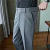 Abiti da uomo Pantaloni eleganti di marca per abbigliamento da uomo Vita elasticizzata Pantaloni formali Napoli a tutta lunghezza Nero / Grigio Taglie forti 28-38