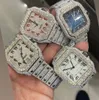 Luxury Moissanite Diamond Watch mrożone na zewnątrz designer męski zegarek dla mężczyzn zegarek wysokiej jakości automatyczny ruch Montre zegarki Orologio. Montre de Luxe L18