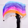 Cachecol com poi colorido bandeira de seda fita streamer dança do ventre prática palco prpos véu cor personalizada 1 bola