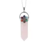 Pendentif Colliers Rose Quartz Pierre Hexagone Coeur Papillon Dragon Fait À La Main Femmes Collier Bijoux Fabrication Accessoires