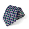 Bow Ties 8cm Mens Necktie High Quality Polyester Neck For Man Classic Fashion Geometric Print Patterned Long Tie