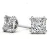 Medboo Moissanite Vvs1 d 2ct Studs Princesa Corte Diamante Ouro Rosa