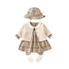 Kledingsets 0-3Year peuter babyjongen 2-delige kledingset Turn-down kraag shirt met lange mouwen Top lente herfst mode casual outfit 230927