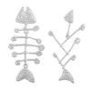 Stud 2023 Mew Creative Fish Bone Asymmetric Dangle Earrings for Woman 231101
