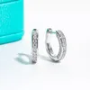 Stud AnuJewel 4mm 3cttw D Kleur Huggie Hoepel Oorbellen 925 Sterling Zilveren Luxe Oorbel Voor Vrouwen 231101