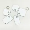 10pcs Bag Accessories Sublimation DIY White Blank MDF Hollow Out Paw Keychain Tag