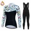 Rowerowe koszulki Zestawy Kobiety Zimowe Ubranie z polaru termicznego Gonle Marget Triathlon Outdoor Rower MTB Set 231102