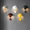 Vägglampor holländska designer led blomma bud lampa hem svamp sconces macaron switch sängen nattljus sovrum belysning dekor